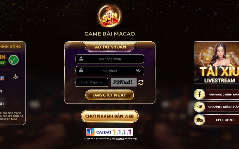 Đăng ký tài khoản cá cược SunWin
